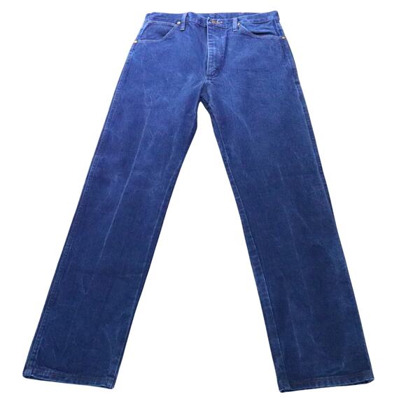 Wrangler 34 × 36 TALL Dark Blue Denim Cowboy Western Jeans Cotton Made in Mexico - Picture 1 of 8